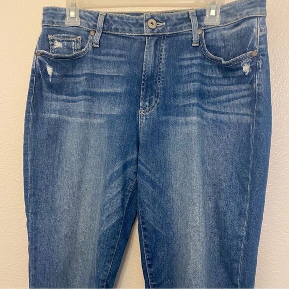 Paige HIGH RISE JIMMY JIMMY CROP medium wash Venice Skinny denim jeans size 30 - Picture 4 of 12